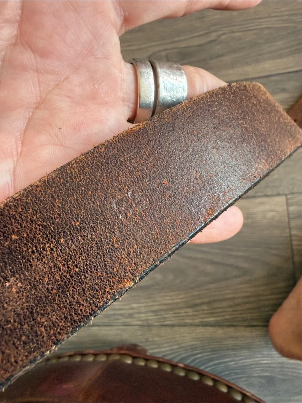Polo Ralph Lauren Leather Belt Brown Silver Buckle Size 32 Vintage